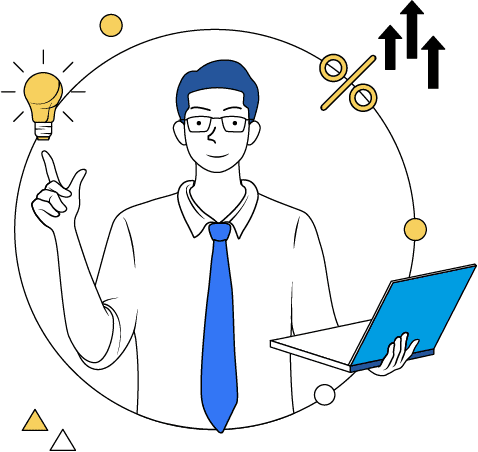 キャリア採用に関する打ち合わせをしているビジネスパーソンのイラスト